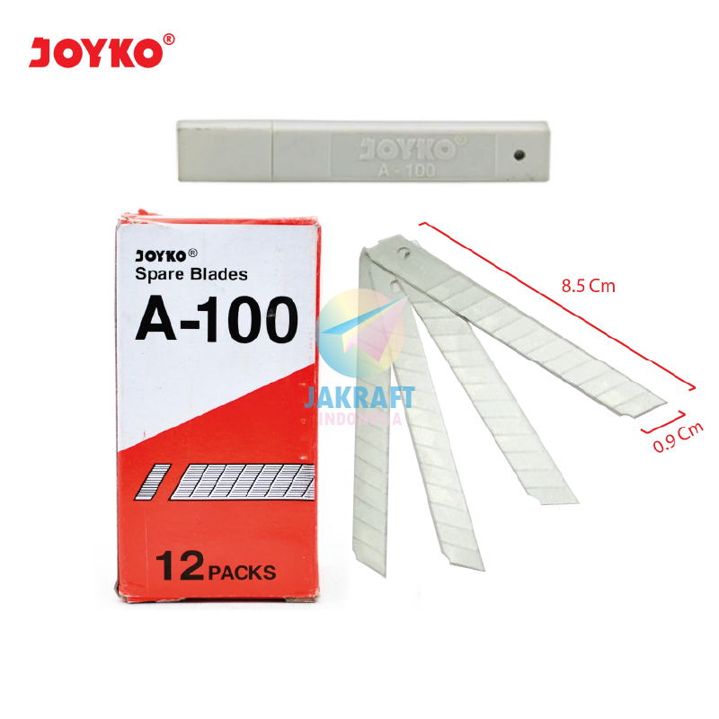 

(60 Pcs) GROSIR JOYKO Cutter Blade A-100 Pisau Refill Segala Macam Cutter Kecil Seperti JOYKO A-300A / K-200 | PACK
