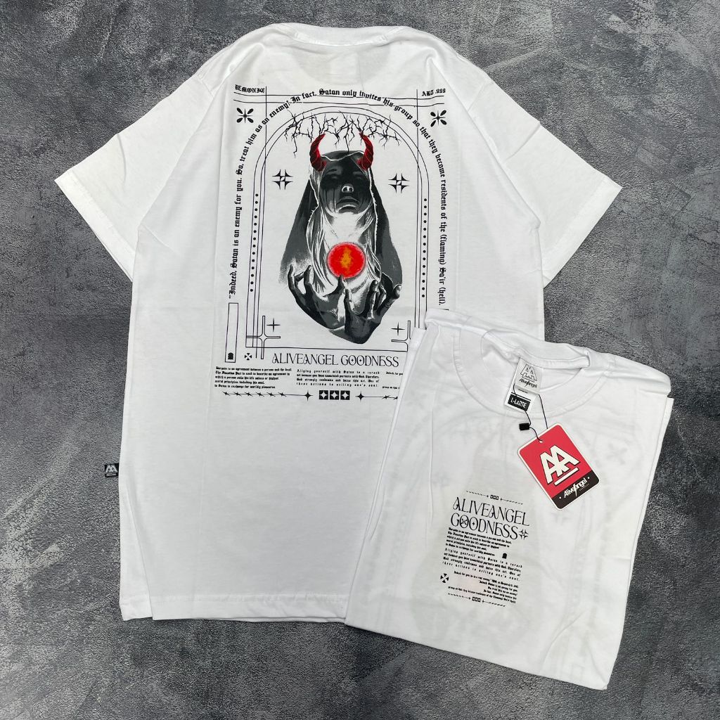 KAOS DEMONIC SATANIC / BAJU SATANIC 666 PUTIH PRIA / BAJU KAOS PRIA / KAOS PLURALISME TOLERANSI / KA