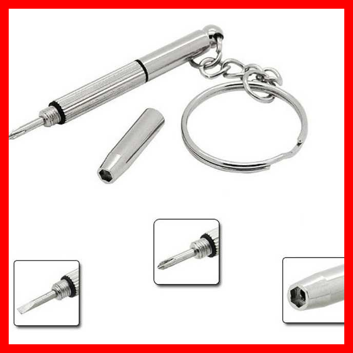 Kunci Obeng Kacamata Gantungan Kunci Pembuka Skrup Sekrup Screwdriver Plus Minus Hexagon + - V001