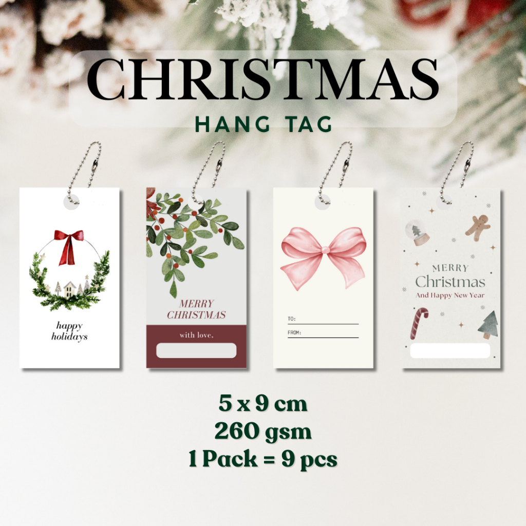 

Christmas Premium Hang Tag (Set isi 9 pcs) / Gantungan Hampers Packaging Natal