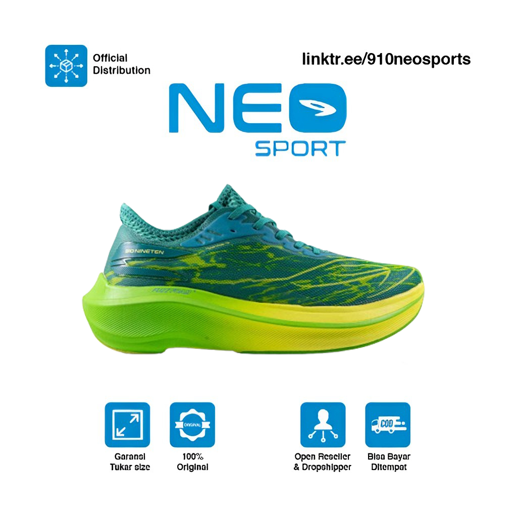 910 Sepatu Lari HAZE VELOCE HIJAU TOSCA/HIJAU NEON/KUNING