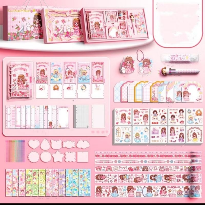 

Set Journal Nini Princess Journal Kit untuk pemula belajar journal aesthetic DIY sticker nini lucu