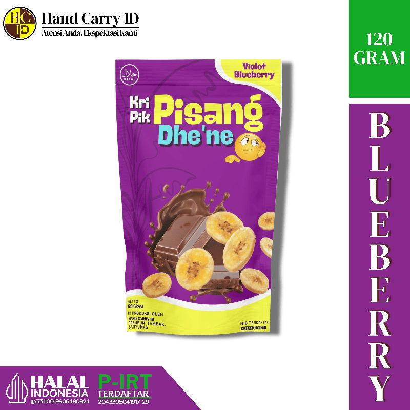 

Keripik Pisang Dhe'ne (Blueberry)