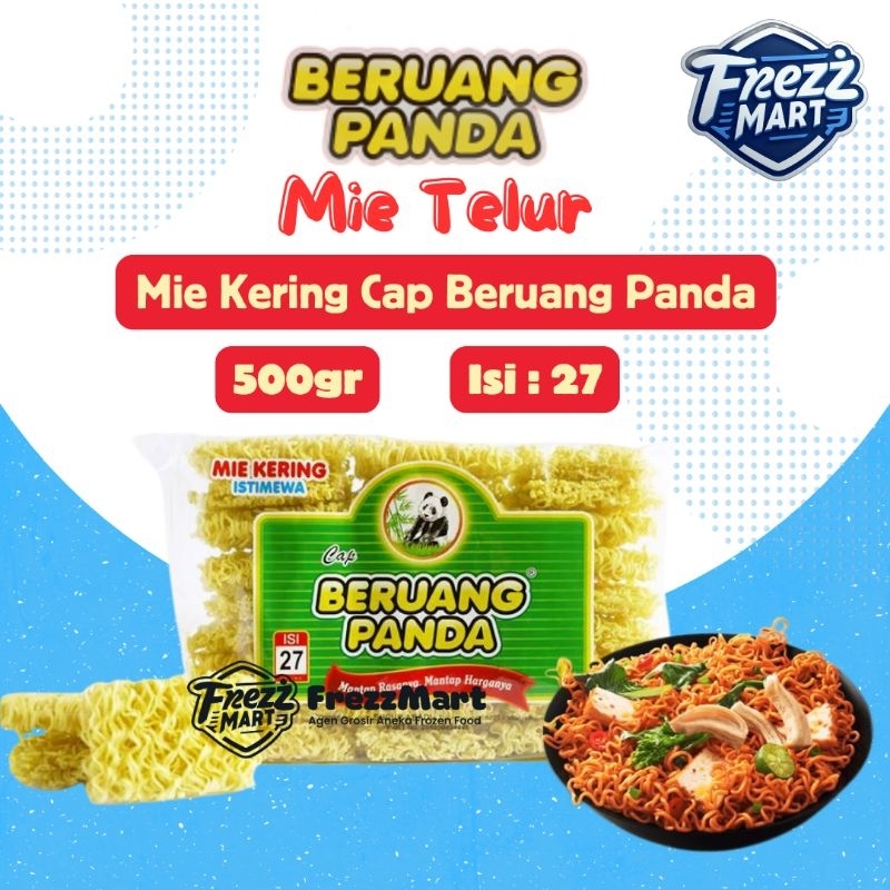 

Mie Kering cap Beruang Panda 500gr isi 27 keping Mie Telur Telor Sehat