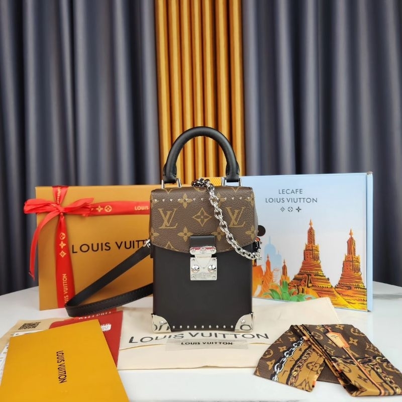 New Collection | Tas Wanita Terbaru *Tas LV Camera Box Vibe Calfskin Leather Monogram Hitam
