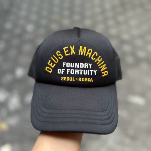 DEUS ex machina topi trucker hitam seoul NEW ORIGINAL 100%