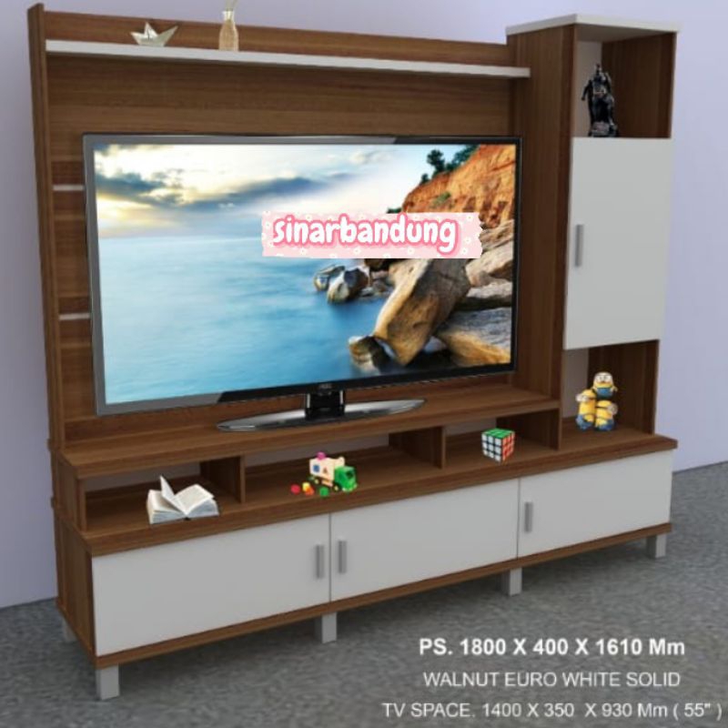 RAK TV PUTIH MINIMALIS / RAK TV WALL UNIT BESAR [BACA DESKRIPSI]