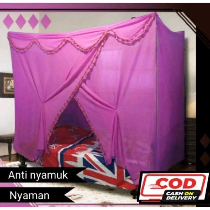 Kelambu tidur anti nyamuk kuat tebal bahan premium kelambu gantung ukuran jumbo