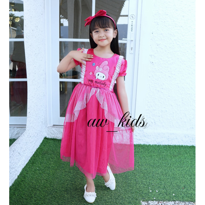 Gaun Pesta Anak Perempuan, Dress Pesta My Melodi Anak perempuan Usia 3 Sampai 9 Tahun
