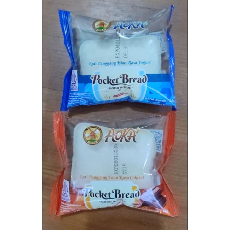 

ROTI AOKA POCKET BREAD 45 GRAM ROTI PANGGANG ISIAN COKLAT DAN YOGHURT