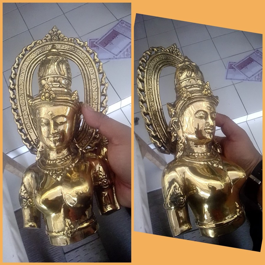 koleksi pajangan antik bahan kuningan dewi antik kuningan