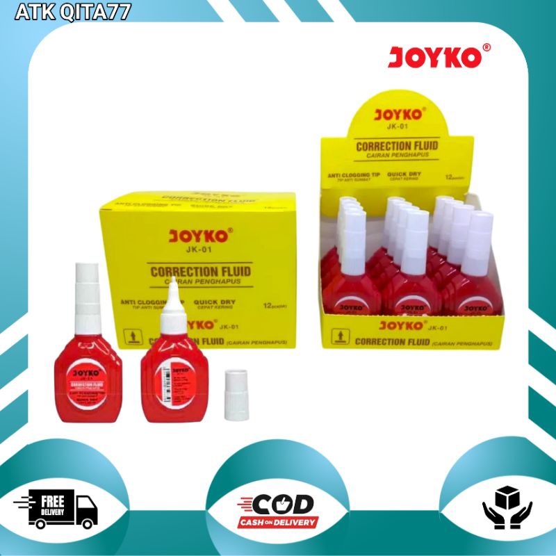 

Tipe x Cair Joyko / Tipe X Cair Jk-01 / Corrcection Pen Joyko [12 Pcs]
