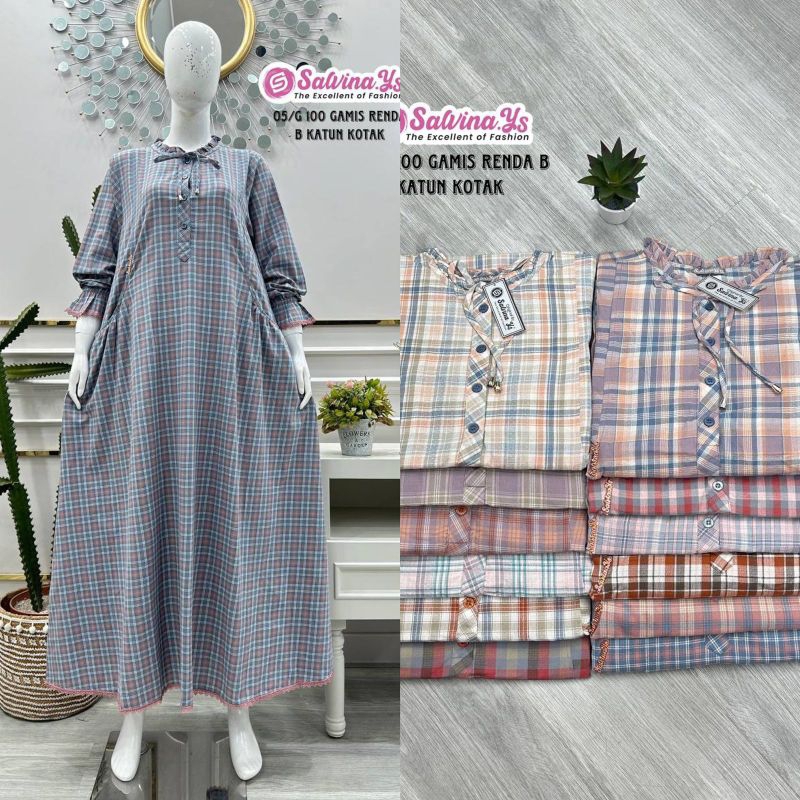 Gamis Crespo print salvina ys / gamis renda ori salvina ys