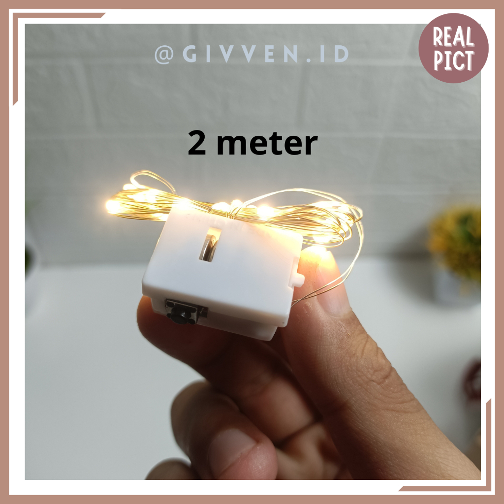 REAL PICT LAMPU LED KAWAT PANJANG 2M | LED KAWAT STRIP KEDIP 3X