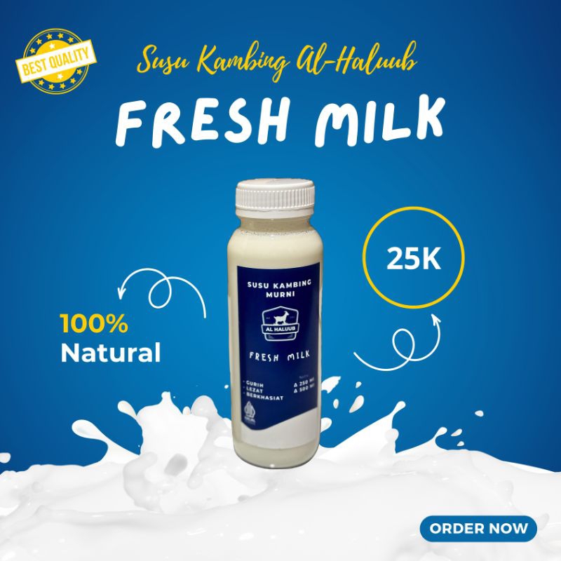 

FRESH MILK Susu kambing murni Al-Haluub , Gurih - Creamy - Lezat dan Berkhasiat