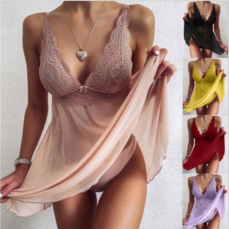 {Dejourney} Lingerie Dress Renda Sifon Best Quality Bali Dress Sexy