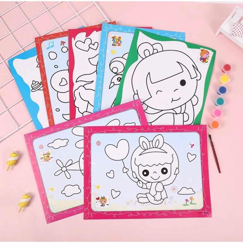 

Mainan Belajar Mewarnai Gambar Cat Air Ukuran Jumbo 19 x 26 Cm | EDUKASI ANAK
