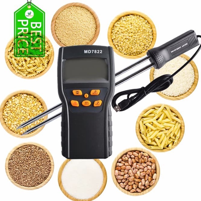 Langsung Beliii Grain Moisture Meter MD7822 Ukur Kadar Air MD7822 biji bijian beras gandum jagung ke