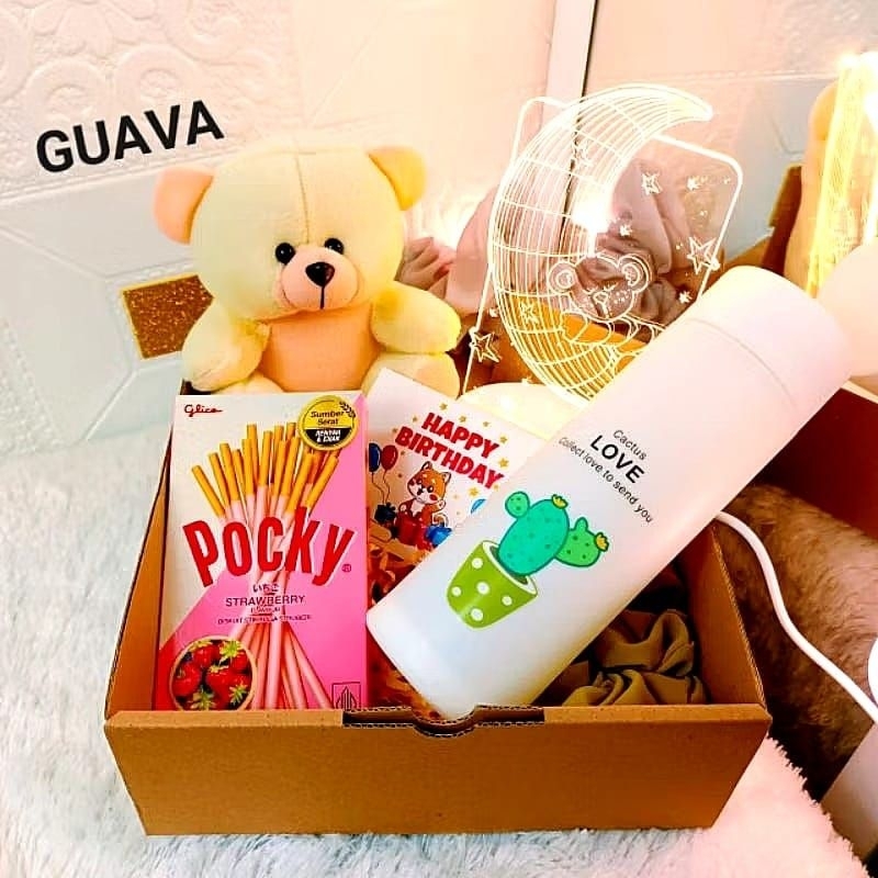 

POCKY#Giftbox Hampers Kado Kekinian Lampu Sleep Hadiah Ulang Tahun Anniversary Wisuda Boneka Parfum