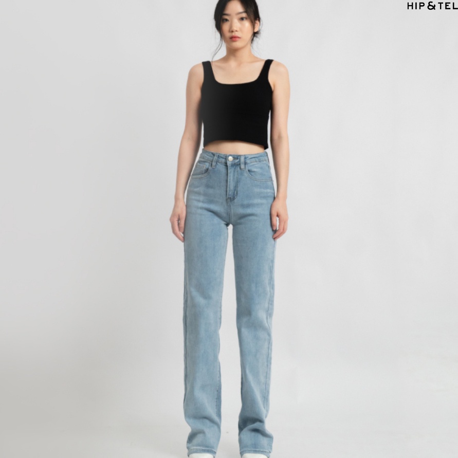 KI3 HipTell  Hhwaist Straht Jeans  9s Jeans  Denim
