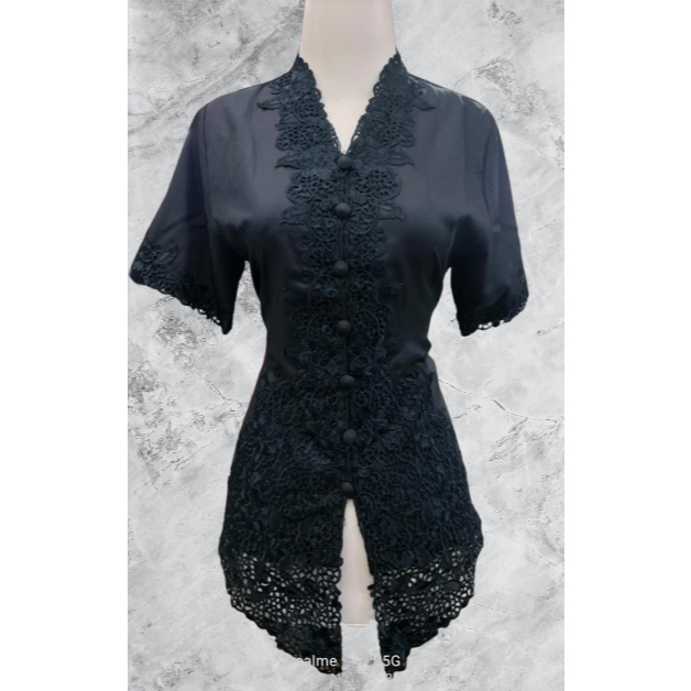 Kebaya Bordir Encim Lengan Pendek Bahan Katun Toyobo|Kebaya Bordir Bali|Baju Kebaya Bordir Tasikmala