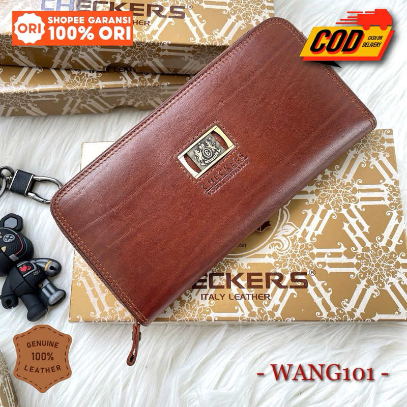 WANG101 -- Dompet Kulit CHECKERS 09N Original - ASLI Money Back Guarantee
