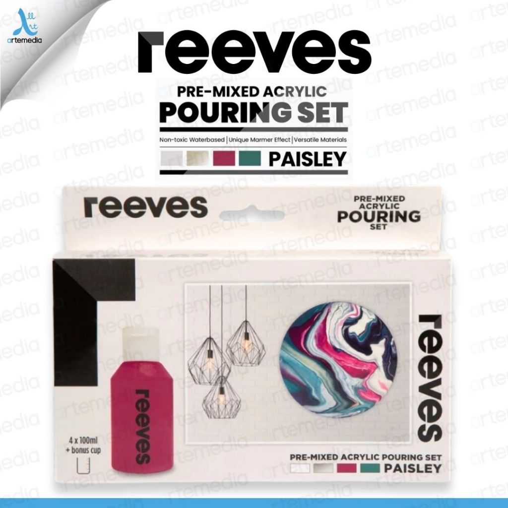 

Reeves Pre Mixed Acrylic Pouring Paint Paisley Color Set