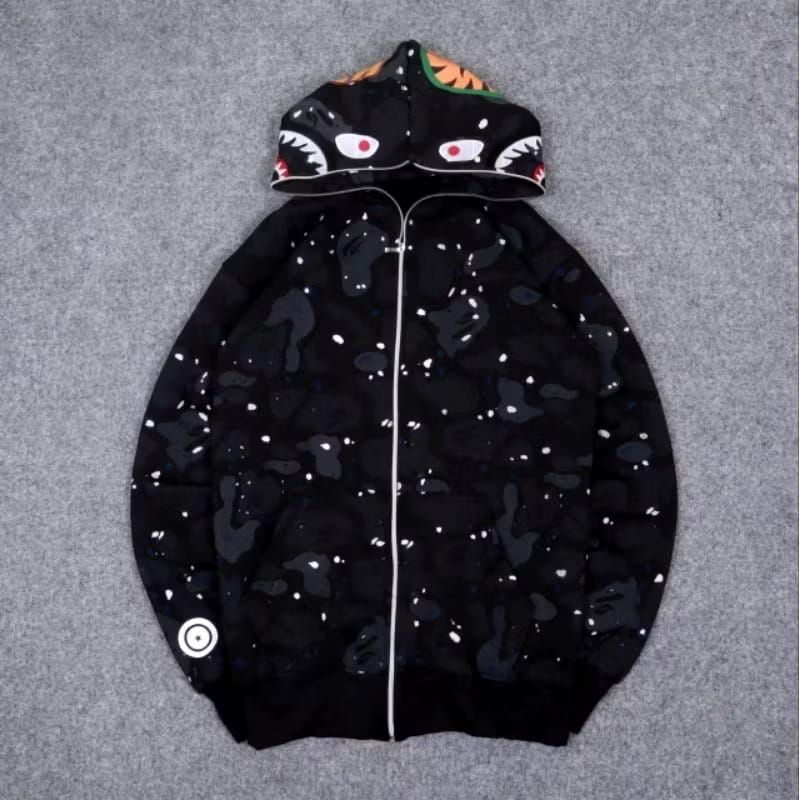 HOODIE ZIPPER BAPE CAMO HYPE FULL TAG HITAM GD