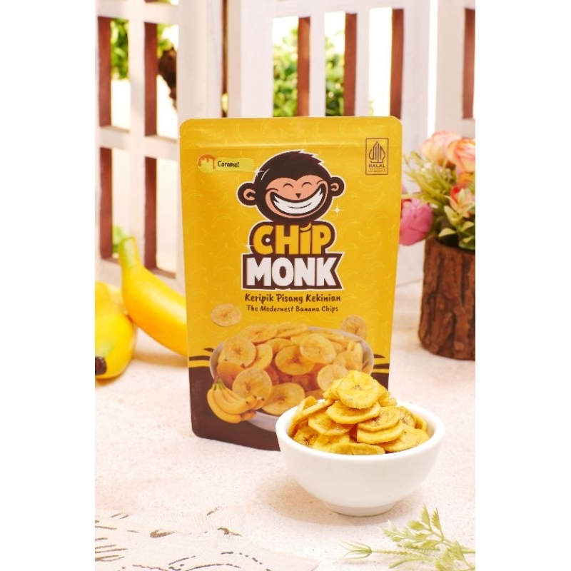 

KERIPIK PISANG MANIS GURIH RENYAH ENAK CHIPMONK 80GRAM