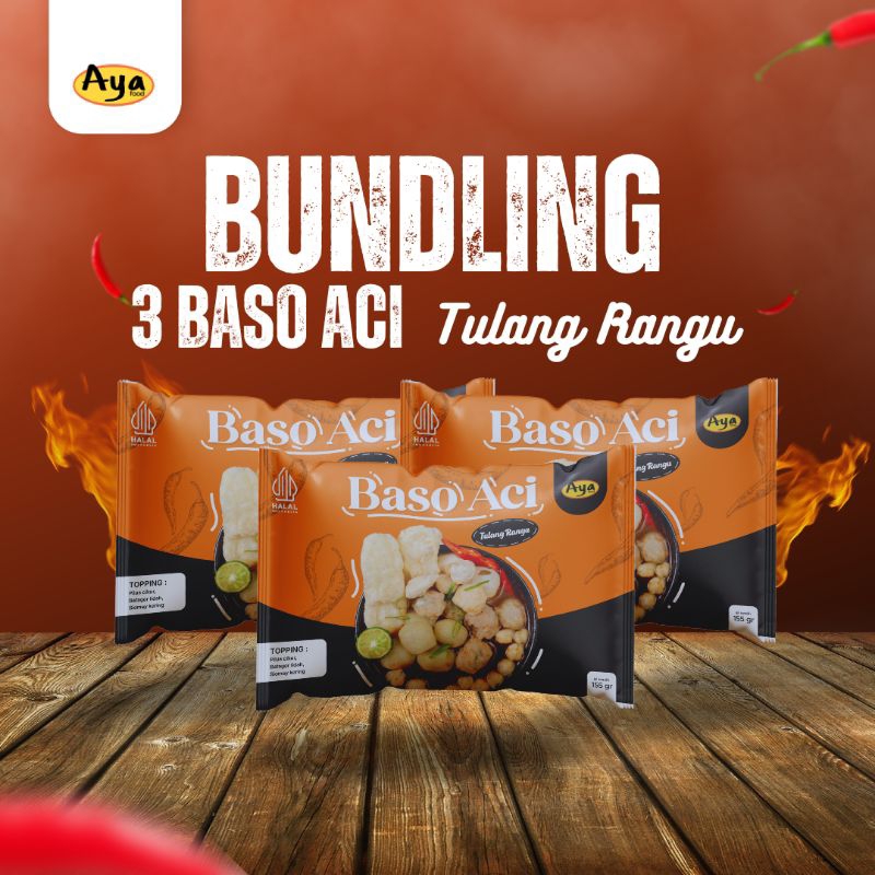 

Aya food - Paket Bundling 3 Baso Aci Tulang Rangu