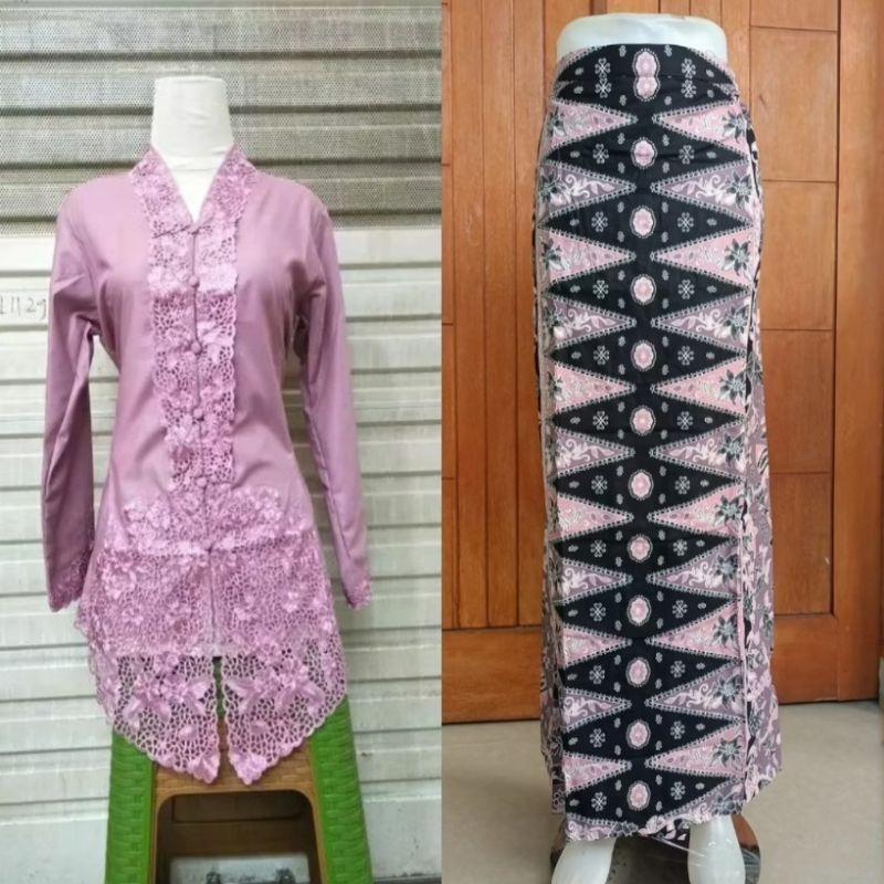 FK- Kebaya encim moderen // kebaya encim polos bordir lengan panjang // kebaya encim bahan katun ter