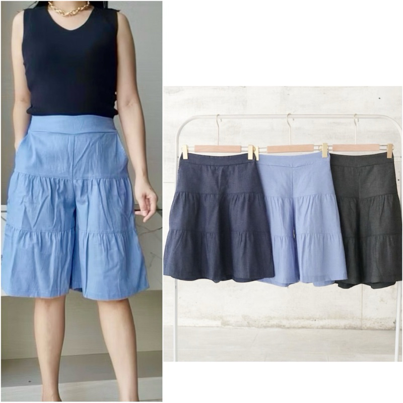 Foria js2260 denim pants rok celana wanita korea kulot