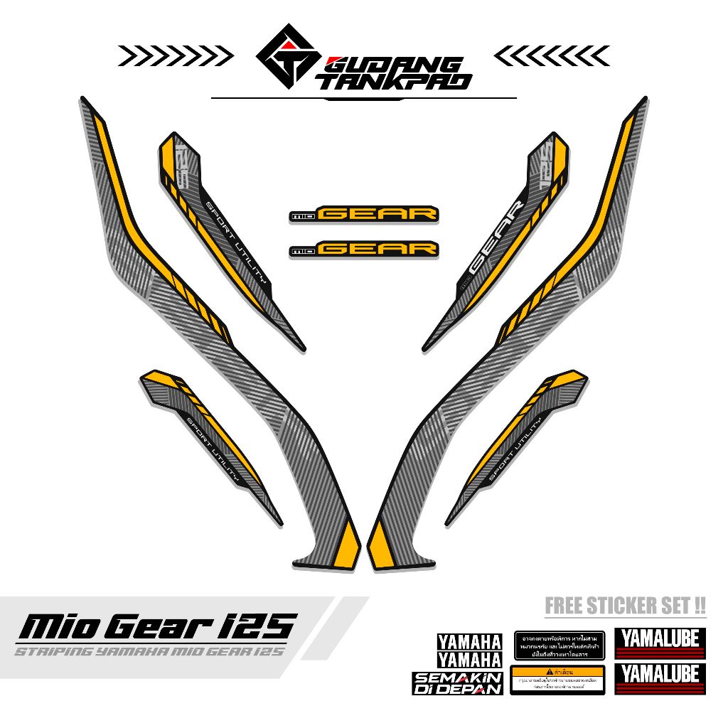STRIPING VARIASI MOTOR MIO GEAR 125 / MTF 12 / STIKER SET MIO GEAR / LIST BODY MOTOR MIO GEAR