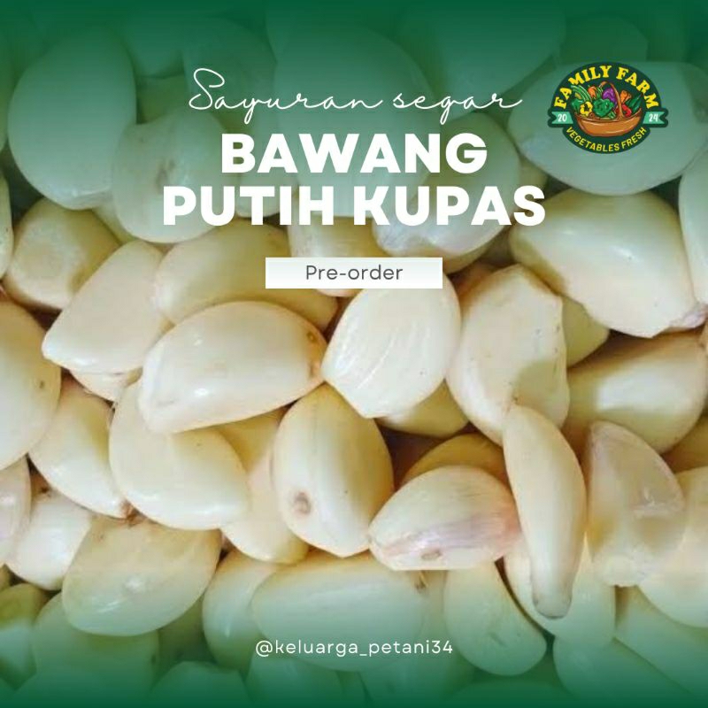 

BAWANG PUTIH KUPAS TANGAN 1kg