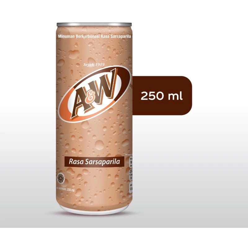 

A&W Minuman Rasa Sarsaparila - Kaleng 250ml exp 06 Februari 2026