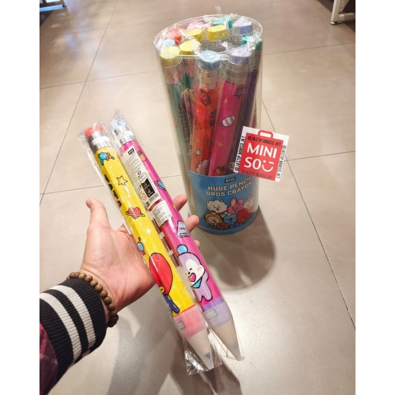 

MINISO x BT21 Huge Pencil / Pensil JUMBO (TATA / MANG / KOYA / RJ / SHOOKY / COOKY / CHIMMY)