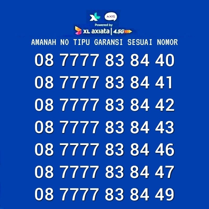 NOMOR CANTIK XL KARTU PERDANA 4G Support 5G 41