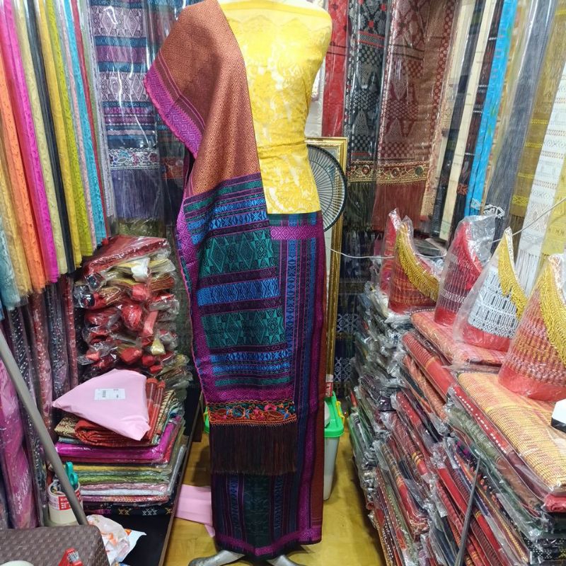SONGKET PALEMBANG Motif TUMTUMAN +Songket Mesin Bordir