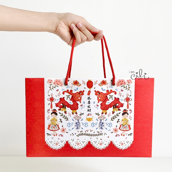 

( PAPERBAG 27 x 14.5 x 17 cm IMLEK) Paperbag tas imlek cny sincia (ISI 10)