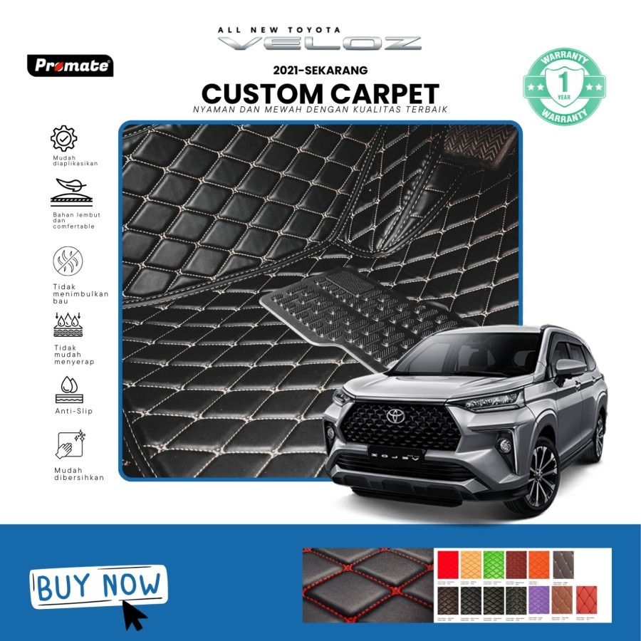 Karpet Customfit Promate Aksesoris Interior Karpet Mobil Toyota Avanza / Veloz 2021