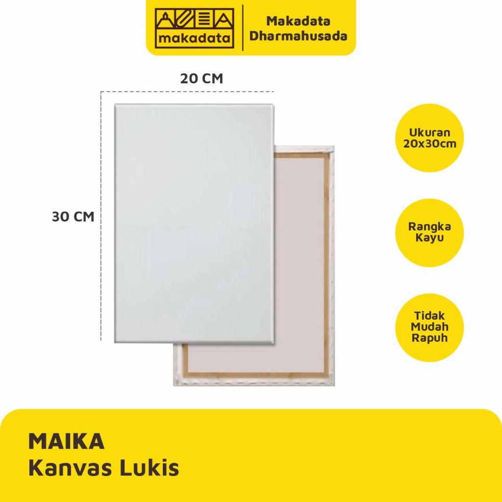 

CANVAS | KANVAS LUKIS POLOS PUTIH MAIKA UKURAN 20X30CM (1 PCS)