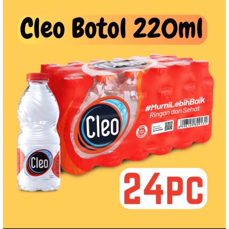 

Murah Cleo botol mini 220ml isi 24