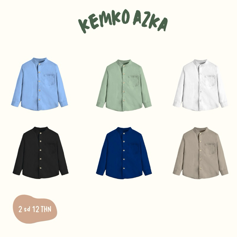 KEMKO AZKA - KEMEJA ANAK LAKI-LAKI KATUN LINEN BAJU MUSLIM