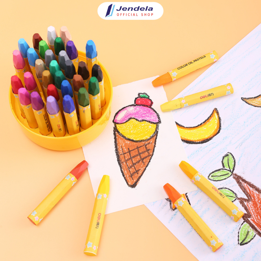 

Crayon Oil Pastel Deli 12 24 warna oil pastel desain Barrel Warna Tebal Untuk Sekolah ATK 72090