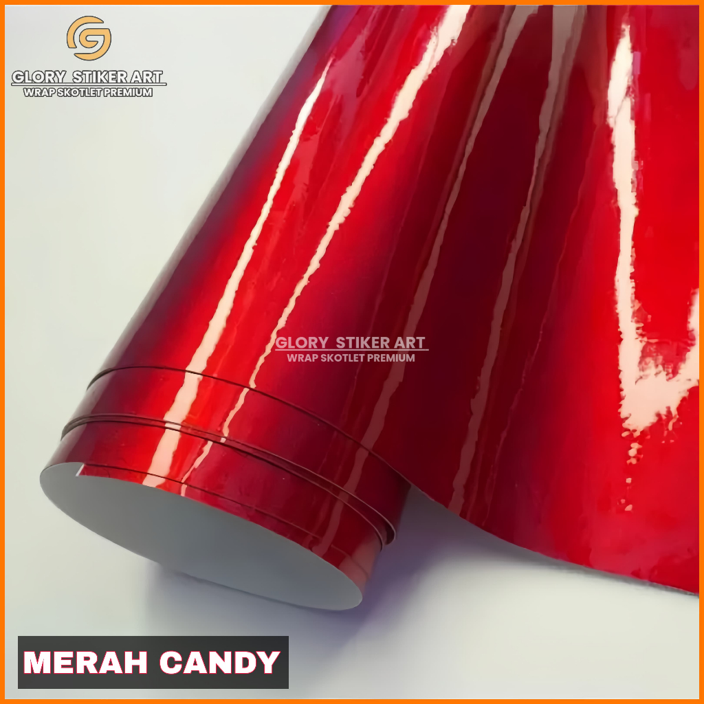Stiker Skotlet Motor Merah Candy Scotlite Merah Maroon Metalik Glossy Sticker Merah Metalic Candy