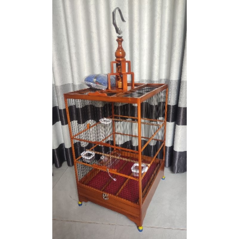 Sangkar kotak 3 34x39x55 Fiber 1mm Jati alusan