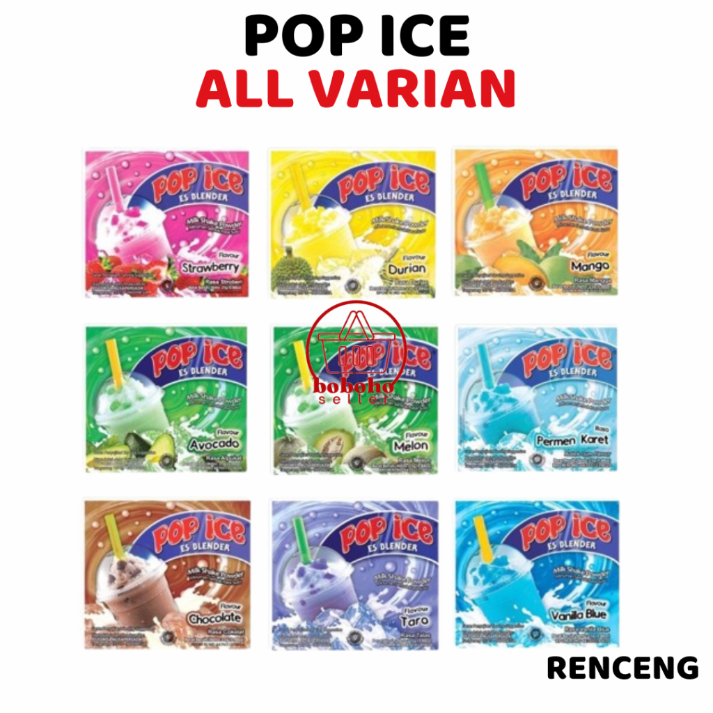 

POP ICE Aneka Rasa 1 Renceng Isi 10 Sachet | Minuman Bubuk 23gr