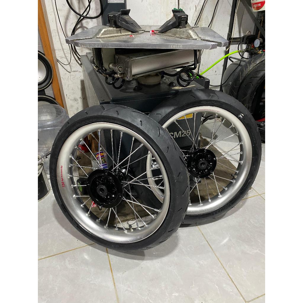 Ban Set KLX Supermoto Ring 17 Velg TDR 215/250 Ban Primax PNP D-Tracker 150