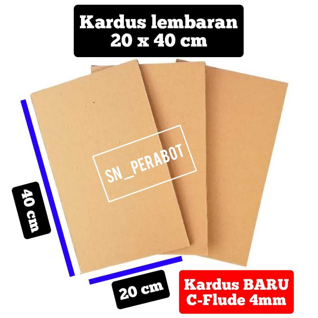 

lembaran C-FLUDE 4 MM 20X40 CM / 40x20 cm Kardus Karton Lembaran 20 x 40 cm Sheet Single Wall Corrugated C FLUDE 4MM