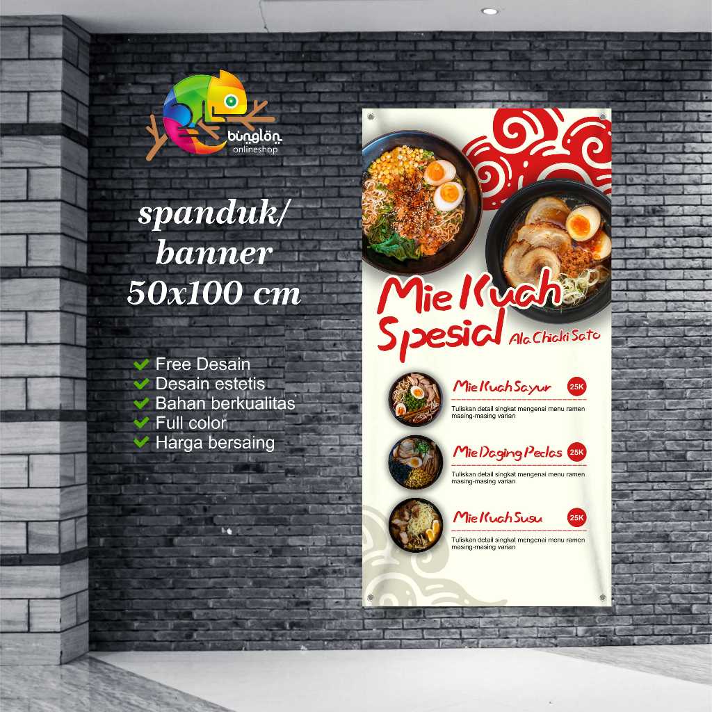 Cetak Spanduk Banner Tarik UMKM Makanan Mie Kuah Spesial
